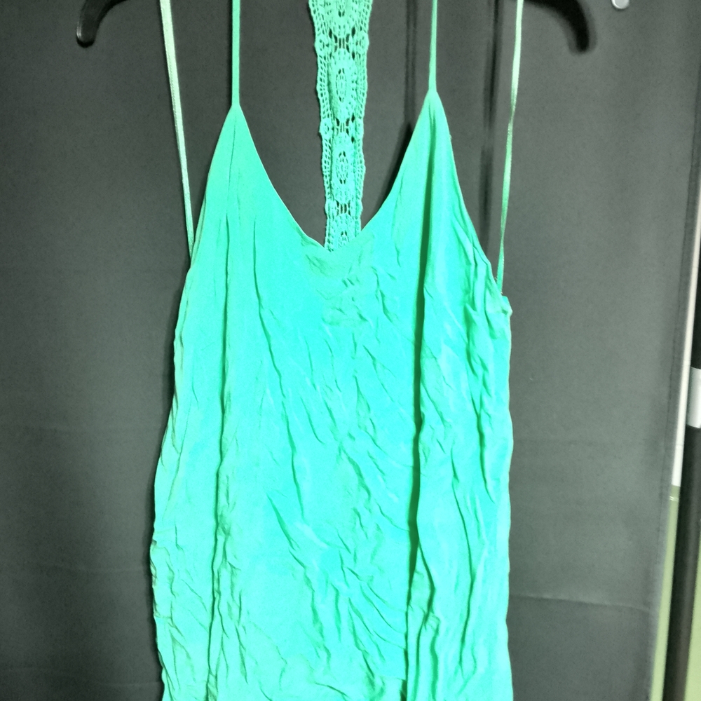 Mint Green Crochet-Back Camisole Top